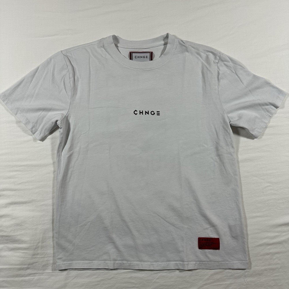 CHNGE Shirt Men's Medium Short Sleeve One Race Human Graphic Organic Cotton‎